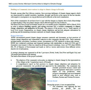Building on Community interventions to adapt to climate change in Rwanda