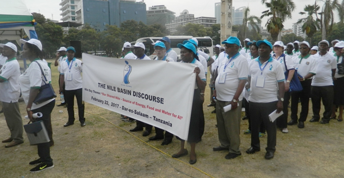 NBD matching at the Nile Day 2017 in Dar-es-Salam, Tanzania. (NBD Chairperson Dr Nadir Mohamed Awad, 2nd from right)