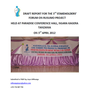 Report for the 4th Stakeholders’ Forum on Rusumo Project – Tanzania