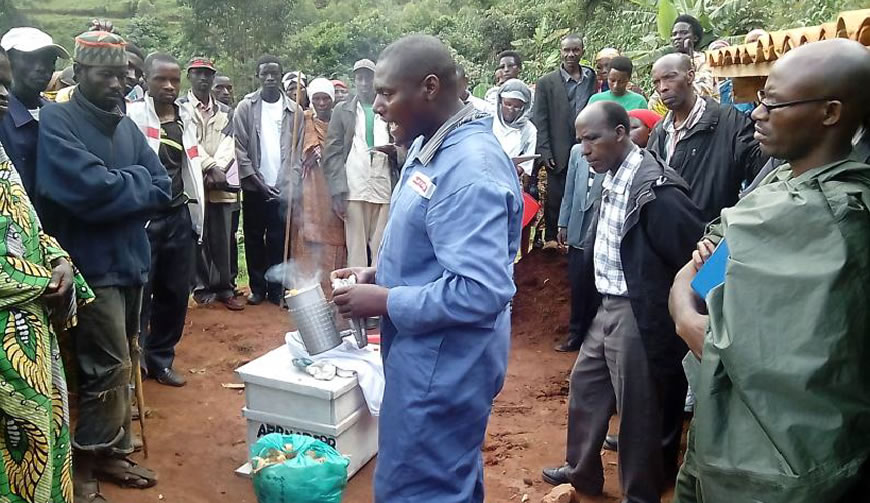 Burundi NDF and partners delivered and coached beneficiaries on how to use Beekeeping materials/ Photo BNDF
